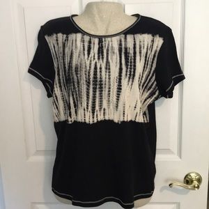Black Short Sleeve T Tie Die SZ 1X